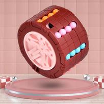 Rotating Magic Beans Cube Fingertip Fidgets Toy Kids Adults Stress Relief Spin Bead Puzzles Children Education Intelligence Game raudona