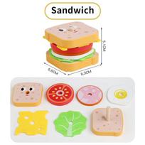 Kids Kitchen Playset Sim Burger Fries Restaurant Order Food Games Hamburger Sandwich Stacking Cooking Parent Child Games