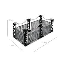 Military Fence Chain Link Base Dinosaur Cage Scene Building Blocks with Small Particle MOC Set