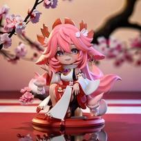 3 Types New Game Anime Genshin Impact Ganyu Hutao Yae Miko Figures PVC Model Toys Doll Ornament Collect Decoration Gifts