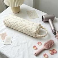 Quilting Cotton Hair Dryer Storage Bag Large Capacity Dustproof Curler Storage Bag with Handle Hair Dryer Protective Case