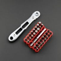 1 Set Multi-Function Two-Way Ratchet Screwdriver Forward and Reverse Working Manual Right Angle Screwdriver Metal Socket Tool