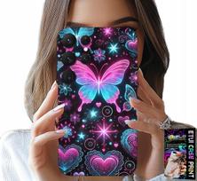 Etui Do Samsung Galaxy S22 Ultra - Kolorowy Motylek Serce Modne Wzory Case