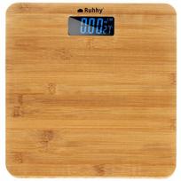 Waga Bambusowa Elektroniczna Łazienkowa Do 180 Kg Lcd Cyfrowa Temperatura