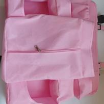 Cross-Border Baby Crib Diaper & Storage Bag - Washable Hanging Organizer 14 x 50 x 58 cm rožinė