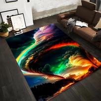 Colorful Abstract Cloud Nebula Design Area Carpet for Home Decor Suitable for use as an anti-slip for living room bedroom sofas 40x60cm( 15x23in )
