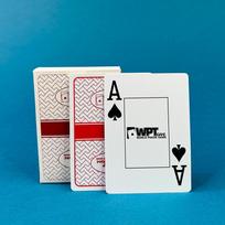 WPT Texas Hold'em Poker Cards: Large Print, Customizable Waterproof Frosted PVC, Wide, Fold & Wear Resistant.