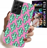 Etui Do Samsung Galaxy S21 Ultra - Kaktusy, Kaktus Na Różowym Tle + Folia