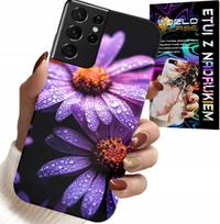 Etui Do Samsung Galaxy S21 Ultra - Różowa Stokrotka Kwiaty Pokrowiec Case