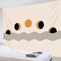 Moon Phase Tapestry in a Mid-Century Minimalist Style 75x100 juoda