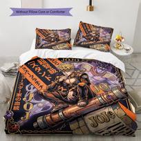 JoJo's Bizarre Adventure Pillowcase & Duvet Cover Set for Home Decor Birthday Gift (1 * duvet cover + 2 * pillowcase, without core) 135x200cm