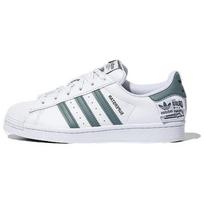 Adidas Originals Superstar Trendy Casual Wear Resistant Low Top Skate Shoes Unisex White Grey Green HQ6455 36 balta