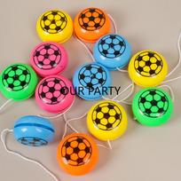15Pcs Mini Sports Football Theme Plastic Yoyo Balls Classic Toys for Kids Birthday Party Favors Pinata Fillers School Gifts