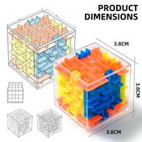 1-3PCS 3D Maze Magic Cube Six-sided Transparent Puzzle Speed Cube Rolling Ball Educational Stress Reliever Toys Gifts