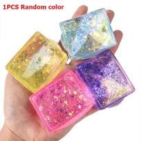 Slow Rebound Aurora Colorful Maltose Tofu Ice Cube Squishy Toy Soft Simulated Block Squeeze Fidget Toy Anxiety Relief Plaything