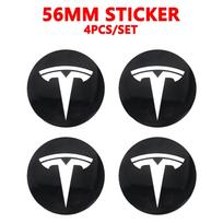 4pcs/set 3D Car Wheel Center Hub Caps Sticker  Auto Emblem Wheel Center Cap for Tesla Model 3 Model S Model X Coil Mod WYE K80 Tesla&56MM