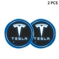 Car Cup Holder LED Light Car Cup Pad Colorful Light Coaster For Tesla model 3 model X Y style MODEL S ROADSTER Car Accessories