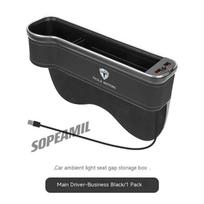 Car USB Colour Lamp Seat Multifunctional Storage Case For Tesla Cybertruck Model 3 Model Y Model S Model X Roadster Seat Gap Box