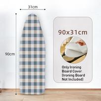 Heat Resistant Ironing Board Cover Pad Heavy Duty Cotton Cloth with Elastic Edge Scorch Proof Non-Slip Cover fo S/M/L Size Home