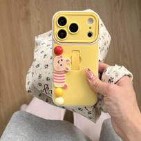 Handmade Animal Bead iPhone16/15Pro/17ProMax Case with Invisible Ring Holder & Anti-fall Protection iPhone 16 Pro Max