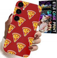 Etui Do Samsung Galaxy S23 Fe - Wzór Z Wesołą Pizzą Na Czerwonym Tle