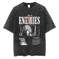 VINLAND SAGA Unisexga T Shirt For Unisex Women Tshirt Washed Cotton Oversized Yk Tshirt Clothing Short Sleeve ONeck Tee Streetwear S