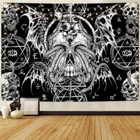 Tapestry Gothic Skull Dark Devil 75x100 juoda