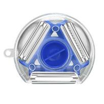 1 vnt 3 viename Magic Trio skutimosi rinkinys Smulkintuvas Smulkintuvas Skustukas Julienne Cutter Multi Peel Blade Zesters Grater Virtuvės įrankių priedai mėlyna