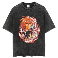 Rurouni KenshinTshirt HIMURA KENSHIN Tshirt Vintage crew neck Highend Luxury Washed Retro Fashion Oversized Unisex Couples M