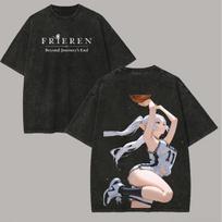 Frieren Beyond Journeys End Tshirt Mens Unisex Clothing Trendy Washed T Shirt Short Sleeve Pure Cotton Tees Tops L