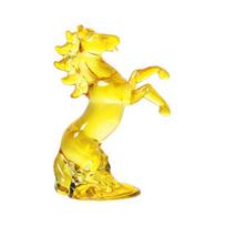 Dirbtinio krištolo arkliuko figūrėlė, meniška imitacija, ponio statulėlė, miniatiūrinė zodiako gyvūno skulptūra, namų biuro stalinė Feng Shui dekoracija, ornamentas geltona