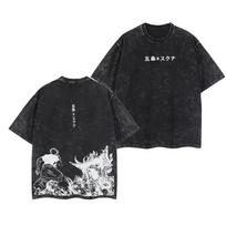 Jujutsu Kaisen Anime Gojo Satoru Graphic Tshirt Vintage Washed Oversized T Shirt Men Women Clothing Cotton Short Sleeve Tees S