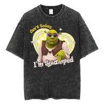 Funny Lets Have Shrex Shrek Graphic Meme T Shirt Men Women Harajuku Fashion Short Sleeve Tshirts Cotton Vintage Washed Tshirt S