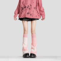Breathable Heart Knitted Leg Warmers Spider Y2k Bow Leg Socks JK Sweet Lolita Boots Cover Autumn/Winter One Size