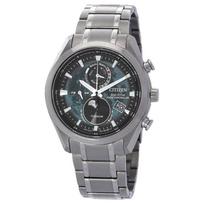 CITIZEN Radiocontrolado series 100 meters waterproof Quartz titanium strap 43mm men's watch green dial BY101081X mėlyna
