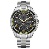 CITIZEN Attesa Series 100 Meters Waterproof Date and Day Display World Time Solar Quartz Super Titanium Strap 41.5 Men's Watch Black Dial AT8244-57E juoda