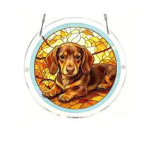 Sun Catcher Puzzle Acrylic Suncatcher Durable Clear Acrylic Colorful Patterns Window Decoration for Doors Garden C