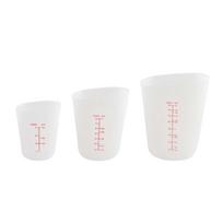 Food Grade Soft Silicone Measuring Cup Set Three Piece Flexible Graduated Markings for Kitchen Baking Cooking Mixing One Size balta