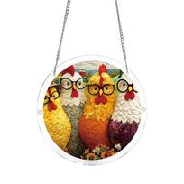Acrylic Flat Puzzle Style Sun Catcher Hanging Decoration with Cafe Bakery Print for Indoor and Outdoor Display One Size