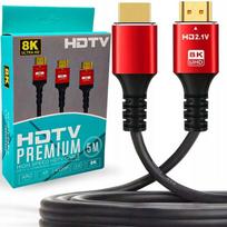 Kabel Hdmi 2.1 Ultra Hdr 8K 60Hz 4K 120Hz Vrr Qms Allm Qft 5M 500Cm