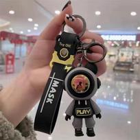 Cute Astronaut Bear Figure Keychain Car Key Chain Keyholder Packaging Decoration Pendant Clothing Pendant Accessoris Gift pilka spalva