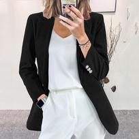 JPNTKY  Women's Vintage Casual Solid Color Print Long Sleeve Jackets & Coats Unique design S juoda