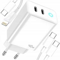 Jellico Szybka Ładowarka 2X Usb-C 40W Do Iphone 11 12 13 14 Pro Max