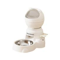 Visual Window Automatic Pet Feeder Large Capacity Cat Press Feeder Pet Food Bowl  For Cats Dogs 11.42x11.81x7.68 in pilka