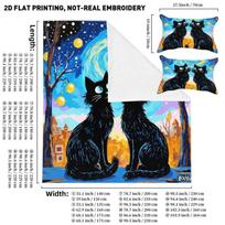 3PCS Bedding Pillowcase Quilt Cover Set Van Gogh Wind Starry Night Pattern 2D Digital Printing for Bedroom Dormitory Decoration 200x200cm