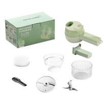 Electric Wireless Vegetable Cutter Garlic Mincer Food Processor Portable Kitchen Tool with Rechargeable Battery for Chopping Mincing and Mixing One Size žalia