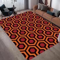 Rudos spalvos stilingas retro kilimas Rudo oranžinio geometrinio rašto kilimas Stilingas bendrabučio dekoras Apelsininis viduramžių kilimas Retro namų dekoras Kilimas 50X80CM