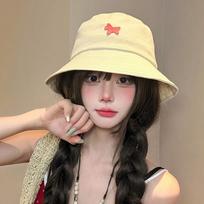 New Pony Fisherman Hat Sun Protection Foldable Sunscreen Hat Breathable Sweet Sun Cap Seaside Beach smėlis