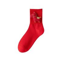 Cartoon Pony New Year Tube Socks Mid Calf Comfortable Zodiac Year Socks Good Luck Chinese New Year Year of The Horse Socks Gift One Size