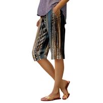 Stylish Women's Shorts Shorts for Women Trendy Lounge Shorts Women Knee Length Comfort L šviesiai ruda spalva